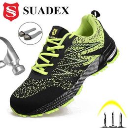 SUADEX Safety Shoes Men Women Steel Toe Boots Anti-Smashing Work Sneakers Lightweight Breathable Summer Footwear EUR Size 37-48 211217