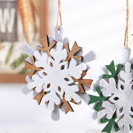 Christmas Ornament Felt Snowflake Pendant DIY Decoration Xmas Tree Hanging Pendants Crafts SEA SHIP JJB11148