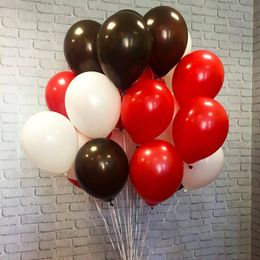 -Decorazione del partito 10 pollici rosso nero Balloon Balloon 10 / 30pcs opaco spessore in lattice di lattice palloncini Balloons di compleanno anniversario Decor Forniture Palla