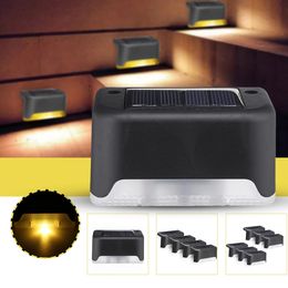 1PC/4PCS/6PCS Solar Powered LED Stairs Step Light Black Shell Outdoor Waterproof Path Garden Deck Fence Wall Lampworrying about tripping.