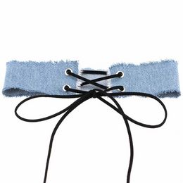 UPDATE Gothic Lace Bandage Adjustable Necklace Wide Denim Jeans Choker Necklaces Neck band Collar for Women Girls Fashion Jewellery Will and Sandy