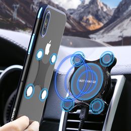 Car Wireless Charger For iPhone 13 series 12 11 X XR XS Max Samsung S9 S8 Note 9 8 Magnet Car Holder Bracket Wireless Charger Car