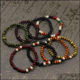 Beaded, Strands Bracelets Jewelry Fashion Lava Stone Buddha Bead Bracelet Lots Style Men/ Women Chakra Healing Reiki Prayer Drop Delivery 20