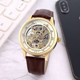 High quality mens watch Top brand luxury watches business Genuine Leather strap mechanical automatic business wristwatches for men Valentine's Father's Day Gift