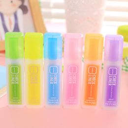 Highlighters 1 Piece Lytwtw's Korean Writing Creativity 6 Color Cute Refreshing Art Marker Graffiti Highlighter Pens Scribble Pen