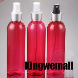 300pcs/lot 250ML red PET Bottle With Silver Ring ,250ML Mist Sprayer Bottle, 250ml Plastic Bottlegoods