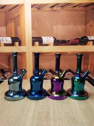 8.9 Inch Hookah Multicolor Thick Glass Metallic Bong Tobacco Smoking Water Pipe Beaker Bubbler Smoke Pipes Bongs Bottles Dab Rig