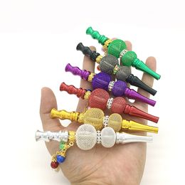 1 Piece Shisha Hookah pipes Tips Alloy Mouthpiece with Rhinestones Blunt Holder for Women Smoking Pipe Filter Wholesale