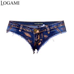 LOGAMI Mini Shorts Sexy Low Waist Denim Micro Women Party Clubwear Ladies Short Feminino Jeans 210719