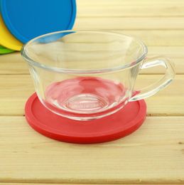 Silicone Drink Coaster Non-Slip Rubber Coasters Cup Dish Mats Raised Lip Catches Water Pot Holder Durable Flexible Home Party Gifts DH0759