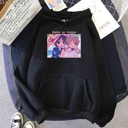 Kawaii Hoodie Mio and Shun Umibe No Etranger Anime Printed Winter/Autumn Loose Long Sleeve Sweatshirts Pullovers Harajuku Casual Y0820