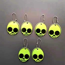 10Pcs Halloween Keychain Soft Reflector Reflective Key Ring for Bags Creative Fashion Cool Car Accessories Pendant Childern Gift G1019