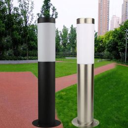 Lawn Lamps E27 Waterproof Stainless Steel Pillar Light Aluminum Outdoor Garden Lamp Post Landscape Bollards