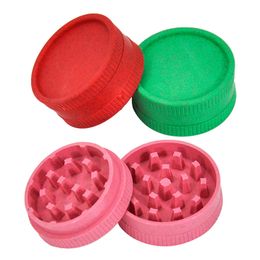 Biodegradable Smoking Grinder PE 40MM 56MM 63MM Degradable Tobacco Eco 2 Parts Layer Spice Plastic Herb Cigarette Grinders Crusher Custom Logo Pure