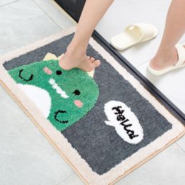 Cartoon Home Bathroom Carpet Foor Mats Toilet Door Mats In Front Of Shower Room Flocking Thick Non-Slip Mats