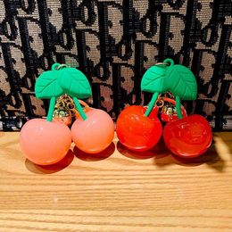 Women Girl Creative Bag accessories Cute Gift Fruit Keyring Car Keyring Cherry Keychains Bag Pendant G1019
