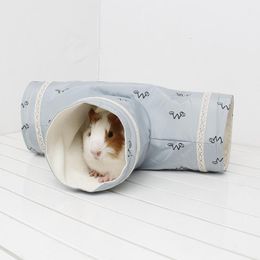 Small Animal Supplies Tunnel Cartoon Warm Hamster Guinea Pig Pet Products House Playing Tent Hut Tubes Bed Nest