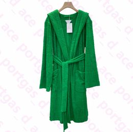 Vintage Jacquard Dress Gowns Sleepwear INS Fashion Green Towel Design Bath Robes Womens Autumn Winter Cotton Bathrobes New Arrived Comfortable Hooded Pyjamas