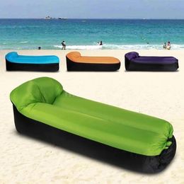 Outdoor Pads Adult Beach Lounge Chair Fast Folding Camping Sleeping Bag Waterproof Inflatable Sofa Lazy Bags Air Bed