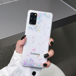 Glitter Stars Cases For Samsung Galaxy A51 A71 A52 A72 A32 A50 S21 S20 S10 S8 Plus Note 20 10 Soft Clear Back Cover