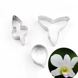 Baking & Pastry Tools 3pcs/set Stainless Steel Butterfly Orchid Petal Cookie Cutter Biscuit Fondant Cake Decorating Dessert Mould