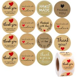 Gift Wrap Round Stickers Seal Labels Roll Sticker 1Inch 500Pcs Pastry Tools Letters Cake Baking Cookies Box