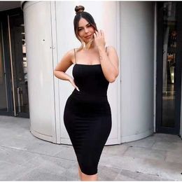Colysmo Black Long Dress Summer Spaghetti Straps Backless Slim Fit Women Comfortable Double Layers Cotton Sexy Party 210527