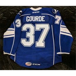 001Custom Men Youth women Vintage Customize AHL Syracuse Crunch 37 Yanni Gourde Road Hockey Jersey Size S-5XL or custom any name or number