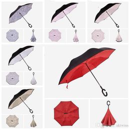 windproof anti-umbrella folding double-layer inverted umbrella self-reversing rainproof C-type hook hand WLL554-2