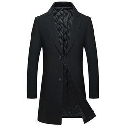 Men's Trench Coats Brand Winter Woolen Coat Men X-Long Thick Warm Overcoat Male Single Breasted Casaco Masculino M-3XL