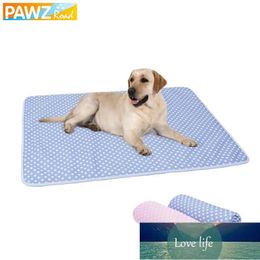 PAWZRoad Pet Dog Cooling Mat Summer Large Mats Cat Nest Soft Bed Cool Breathable Reversible Puppy Self S/M/L Kennels & Pens