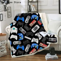 Kids Gamepad Gamer 3D Print Throw Blanket Boys Cartoon Gaming Fleece Blanket Bed Sofa Home Textile Luxury Warm Gift 150*200cm