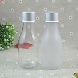 50X100ml Transparent Matte silver cap bottles,there are small holes with plugs,refillable bottlesgoods