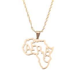 Gold Colour Africa Map Pendant Necklaces African Maps Jewellery Charms Necklaces For Women
