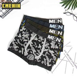 4Pcs Cotton Sexy Men Underwear Boxer Shorts Camouflage Male Panties Seamless Slip Men's Boxers Underpants Under Wear Lingerie H1214