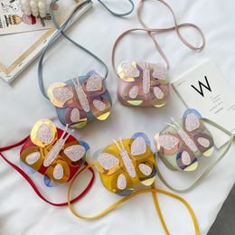 Baby Mini Leder Geldbörse 2021 Niedliche Shinny Pailletten Schmetterling Umhängetaschen für Junge Mädchen Kleine Brieftasche Beutel Box Kinder Geldbörsen
