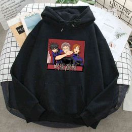 Yuji otadori jujutsu kaisen Anime Mens Sweatshirts Hooded Fleece Casual Pullovers New Mens Full Sleeve Hoodies Outdoor Hoodie H1227