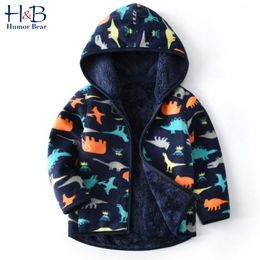 Hooded Cardigan Sweater Zipper Jacket Clothes Outdoor Children Autumn&Winter Cartoon Animal Baby Girls Boys Clothing 210611