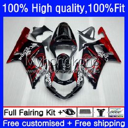 Injection Mould Fairings For SUZUKI GSX-R750 K1 750CC Red black hot GSXR600 GSXR-750 01-03 19No.10 GSXR 600 750 CC 01 02 03 600CC GSXR-600 GSXR750 2001 2002 2003 OEM Bodys