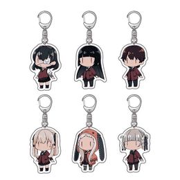 Japanese Anime Kakegurui Key Chain Silver Plated Cartoon Figures Acrylic Pendant Metal Keychain Lovely Key Ring Holder Llaveros G1019