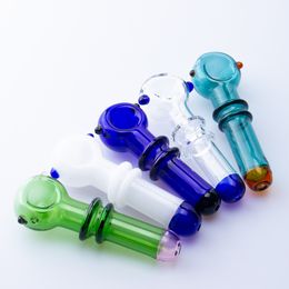 Headshop214 Y077 Smoking Pipe About 4.1 Inches Tobacco Spoon Bowl Colorful 2 Rings Dab Rig Glass Pipes