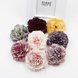 1pcs 8cm Peony Artificial Silk Flower Heads For Wedding Decoration Diy Wreath Gift Box Scrapbooking Craft Fake 2193 V2