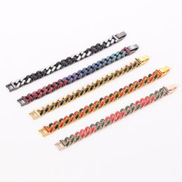 2021 Fashion Unique Hip Hop Cuban chain Drip bracelet Chain Bracelet Colourful Shine Cuban Chain Mens Jewellery