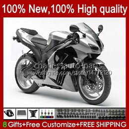 Motorcycle Bodys For KAWASAKI NINJA ZX 6R 600CC 6 R ZX600C ZX-600 ZX6R 07 08 Bodywork 10No.64 ZX-636 600 CC ZX600 ZX636 07-08 ZX-6R ZX 636 2007 2008 Fairings Kit skull grey