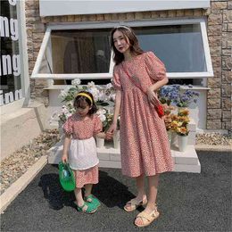 parent-child dress printed mother-daughter dress mommy and me clothes family matching clothes birthday 210701