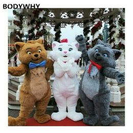 Mascot CostumesSimulation Fur Cute Cat Mascot Costume Suits Party Outfits Fursuit Cartoon Dress Carnival Halloween Xmas Ad Clothes