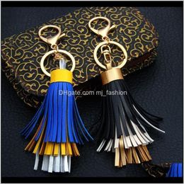 Rings Jewellery Arrival Leather High Quality High-Grade Alloy Chain Three Layers Tassel Key Ring Fashion Party Ornaments Drop Delivery 2021 Vaf