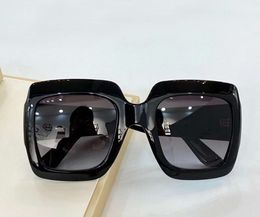 0053 Oversized Square Sunglasses Black Grey Shaded Lens Sonnenbrille Womens Sun glasses Gafas de sol top quality with Case Box