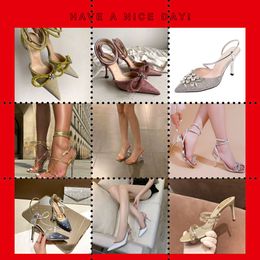 Designer Sandal Luxo Alto Salto De Couro Vestido Casamento Sapatos Sexy Duplo Letras Salto Senhoras Mid-Calcon 000006