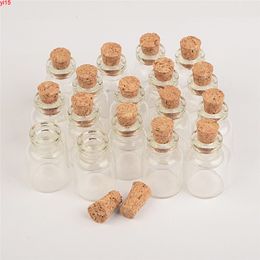 Mini bottiglie di vetro trasparente con tappo di sughero Piccole fiale Vasi Contenitori Artigianato carino Bottiglia dei desideri 100 pezzi buona quantità